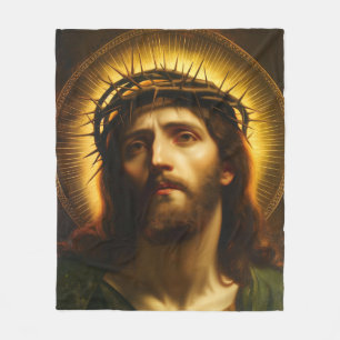 Ecce Homo   Jesus Christus mit Dornenkrone Fleecedecke