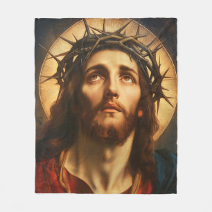 Ecce Homo   Jesus Christus mit Dornenkrone Fleecedecke