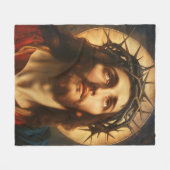 Ecce Homo | Jesus Christus mit Dornenkrone Fleecedecke (Vorderseite (Horizontal))