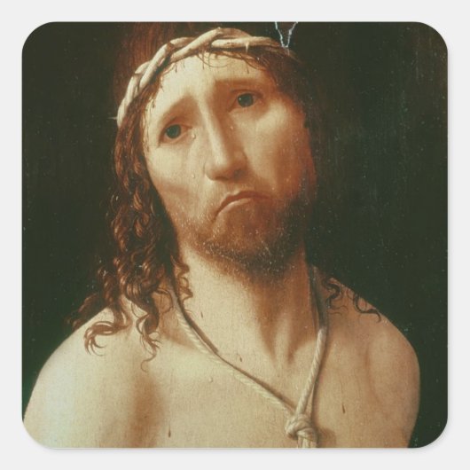 Ecce Homo (Öl auf Tafel) Quadratischer Aufkleber (Vorderseite)