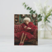 Eccentric Elegance - Crimson Postkarte (Stehend Vorderseite)