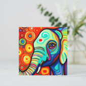 Eccentric Elephant Feiertagskarte (Stehend Vorderseite)