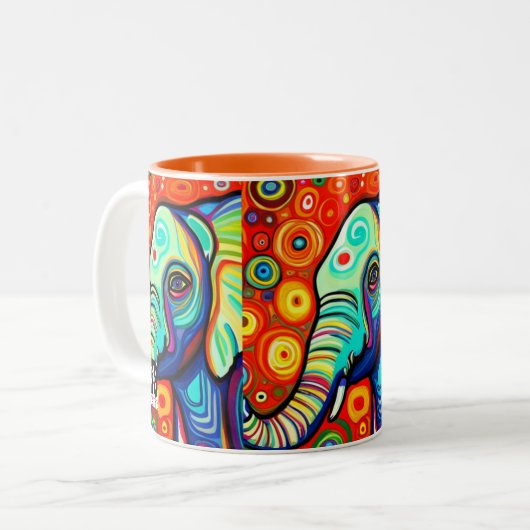 Eccentric Elephant Zweifarbige Tasse (Vorderseite Links)