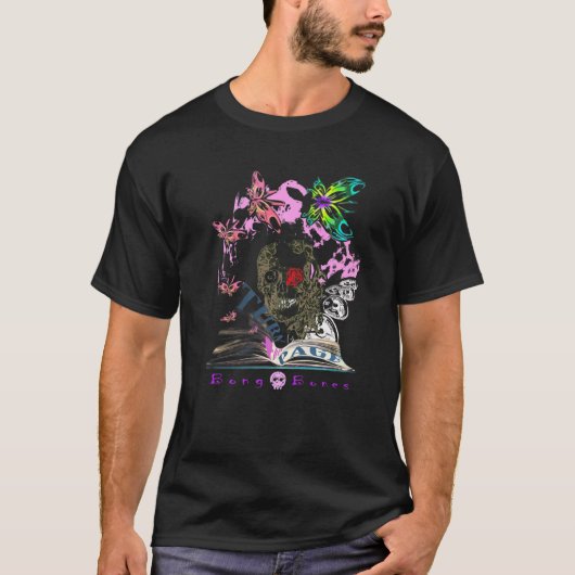Eccentric Kooky Bong Bones Script Illustration T-Shirt (Vorderseite)