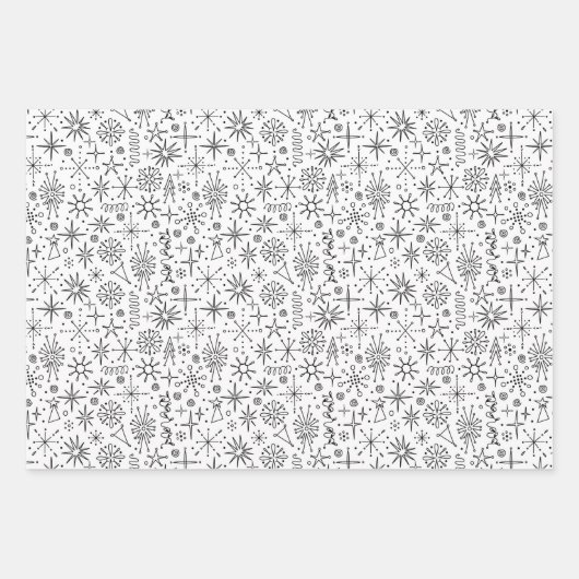 Eccentric Mitte Century Modern Retro Geschenkpapier Set (Vorderseite 3)