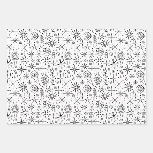 Eccentric Mitte Century Modern Retro Geschenkpapier Set (Vorderseite 2)