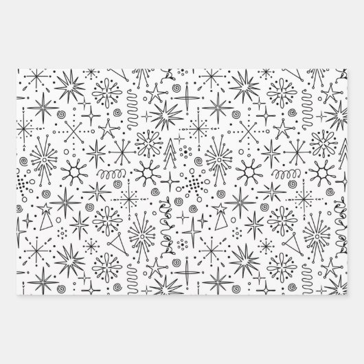 Eccentric Mitte Century Modern Retro Geschenkpapier Set (Vorderseite)