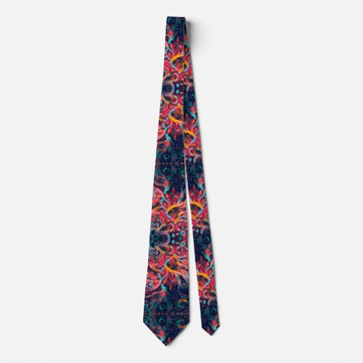 Eccentric Phoenix Satin Paisley Neck Tie Krawatte (Vorderseite)