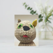 Eccentric Tongue-Out Stuffed Cat Postkarte (Stehend Vorderseite)