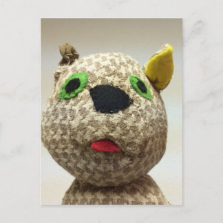 Eccentric Tongue-Out Stuffed Cat Postkarte