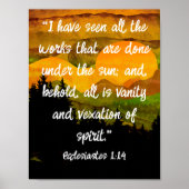 Ecclesiastes 1:14 KJV Allerheiliger Sonnenuntergan Poster (Vorne)