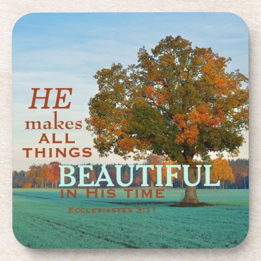 Ecclesiastes 3:11 Alle Dinge schöne Untersetzer (Vorderseite)