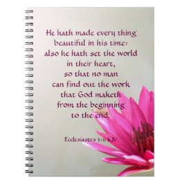 Ecclesiastes 3:11 Alles schön in seiner Zeit Notizblock