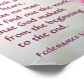 Ecclesiastes 3:11 Alles schön in seiner Zeit Poster (Ecke)