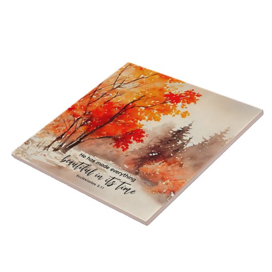 Ecclesiastes 3:11 Bibelverse Fall Wasserfarbe Fliese (Seite)