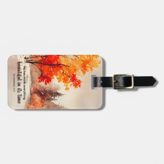 Ecclesiastes 3:11 Bibelverse Fall Wasserfarbe Gepäckanhänger (Vorderseite horizontal)