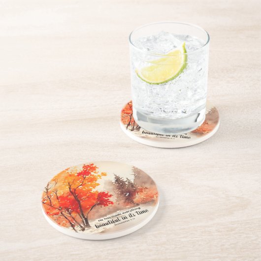 Ecclesiastes 3:11 Bibelverse Fall Wasserfarbe Getränkeuntersetzer (Seite)