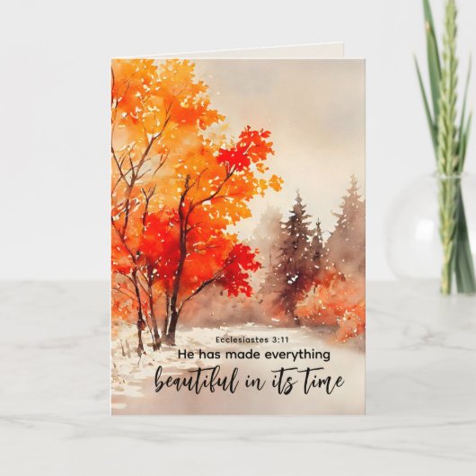 Ecclesiastes 3:11 Bibelverse Fall Wasserfarbe Karte (Vorderseite)
