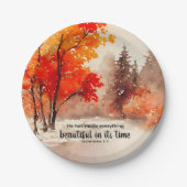 Ecclesiastes 3:11 Bibelverse Fall Wasserfarbe Pappteller (Vorderseite)