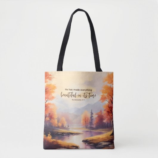 Ecclesiastes 3:11 Bibelverse Fall Wasserfarbe Tasche (Vorderseite)