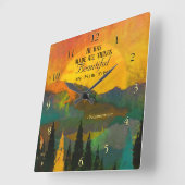 Ecclesiastes 3:11 Er hat alles Schöne gemacht Quadratische Wanduhr (Winkel)