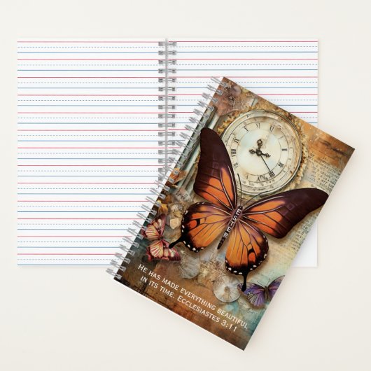 Ecclesiastes 3:11 Journal Butterfly Clock Notebook Notizblock (Innen)