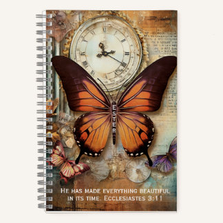 Ecclesiastes 3:11 Journal Butterfly Clock Notebook Notizblock