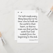 Ecclesiastes 3:11 KJV Bible Verse Gruß Karte (Vorderseite/Rückseite Beispiel)