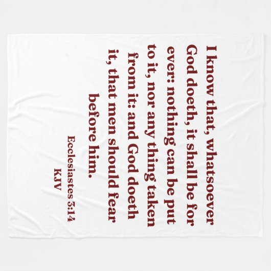 Ecclesiastes 3:14 KJV Bibelverse Fleecedecke (Vorderseite (Horizontal))