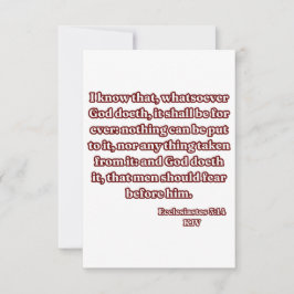 Ecclesiastes 3:14 KJV Bible Verse Gruß Karte