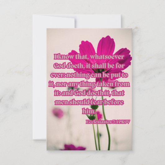 Ecclesiastes 3:14 KJV Bible Verse Pic Gruß Karte (Vorderseite)