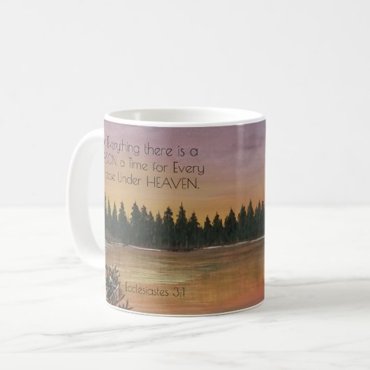Ecclesiastes 3:1 Bibelverse Rustikale Landschaft Kaffeetasse (Vorderseite Links)