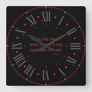 Ecclesiastes 3:1 KJV Bible Verse II Roman Numeral Quadratische Wanduhr