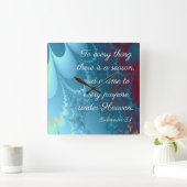 Ecclesiastes 3:1 quadratische wanduhr (Zuhause)