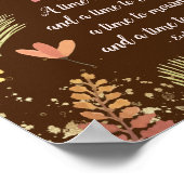 Ecclesiastes 3:4, Zeit zum Weinen, Zeit zum Lachen Poster (Ecke)