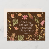 Ecclesiastes 3:4, Zeit zum Weinen, Zeit zum Lachen Postkarte (Vorne/Hinten)