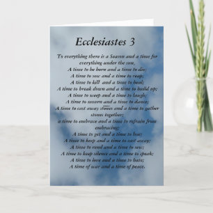 Ecclesiastes 3 Vers auf Himmelshintergrundkarte Karte