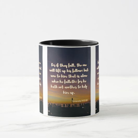 Ecclesiastes 4:10 KJV Bible Scripture Pic Two-Tone Tasse (Zentrum)