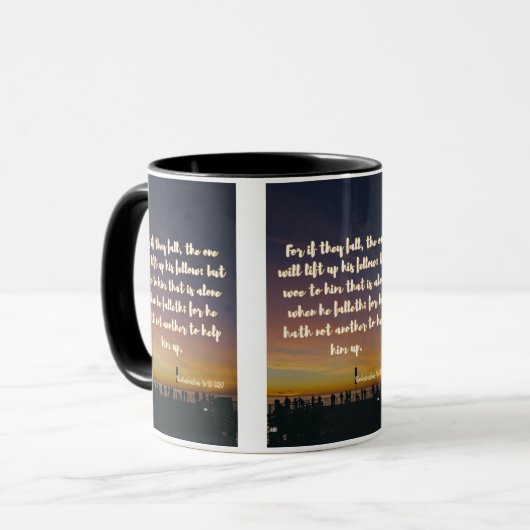Ecclesiastes 4:10 KJV Bible Scripture Pic Two-Tone Tasse (Vorderseite Links)