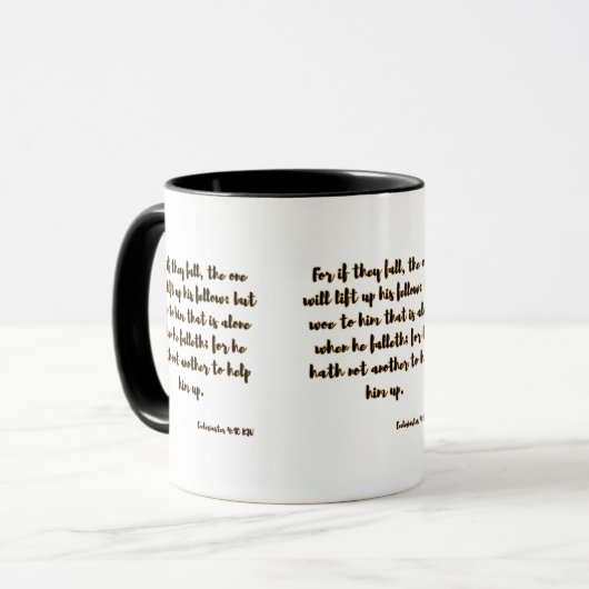 Ecclesiastes 4:10 KJV Bible Scripture Two-Tone Tasse (Vorderseite Links)