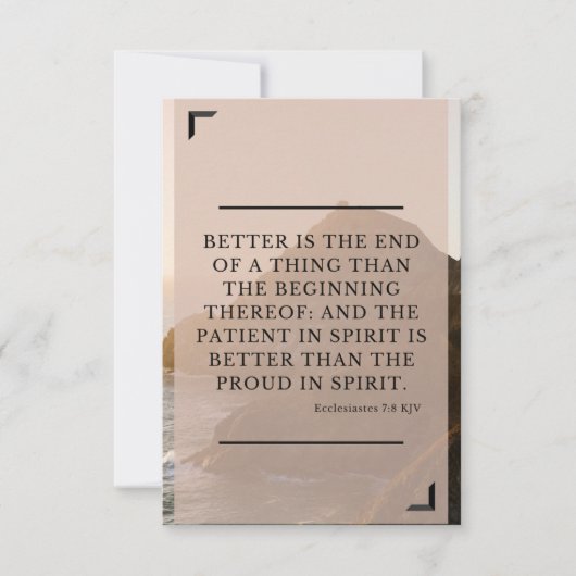 Ecclesiastes 7:8 KJV Bible Verse Pic Flat Gruß Karte (Vorderseite)