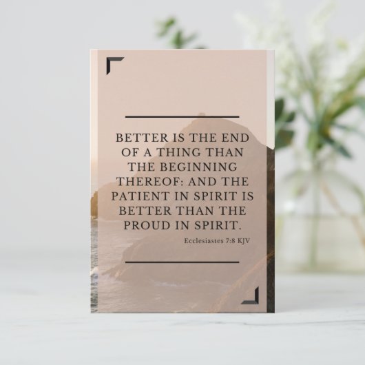 Ecclesiastes 7:8 KJV Bible Verse Pic Flat Gruß Karte (Stehend Vorderseite)