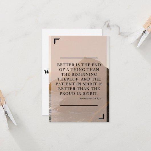 Ecclesiastes 7:8 KJV Bible Verse Pic Flat Gruß Karte (Vorderseite/Rückseite Beispiel)