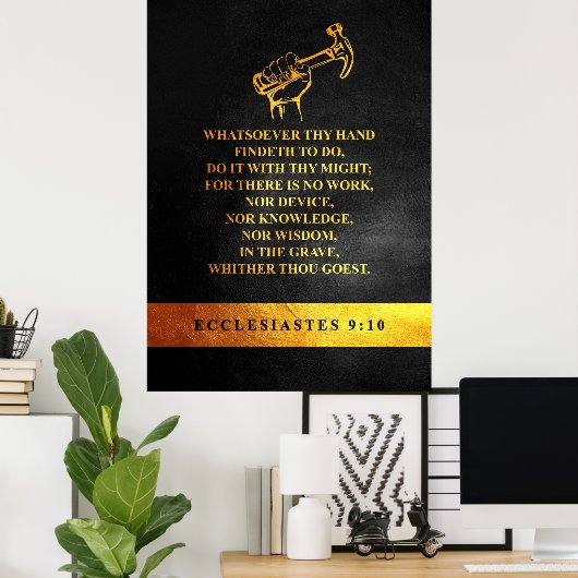 Ecclesiastes 9:10 Bibelverse Poster (Heimbüro)