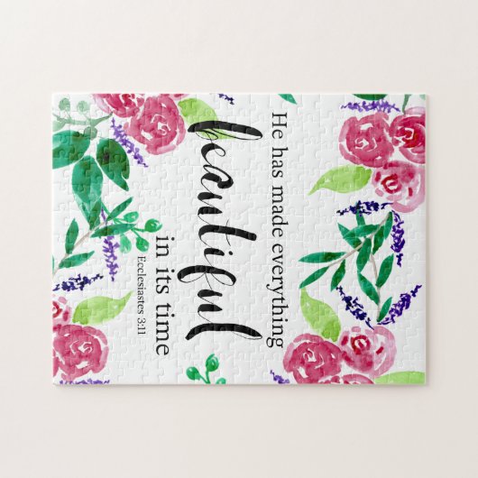 Ecclesiastes Bible Verse Blume niedlich Puzzle (Horizontal)
