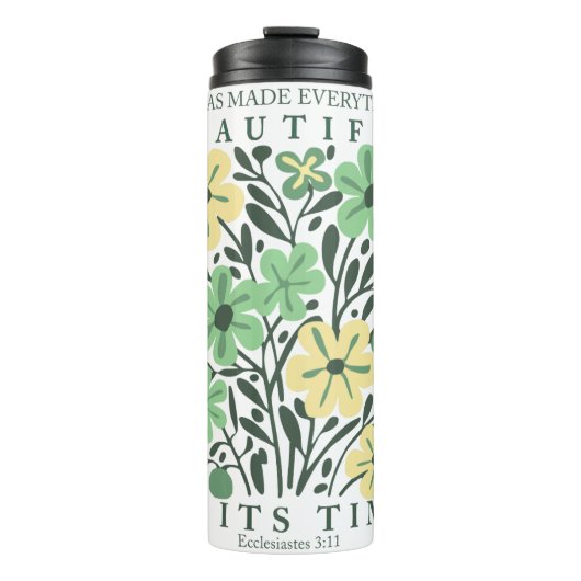 Ecclesiastes Schönes Blumendesign Thermosbecher (Vorderseite)