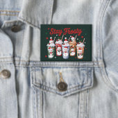Eced Coffee Bleibe Frosty Christmas Snowman Xmas Button (Insitu)