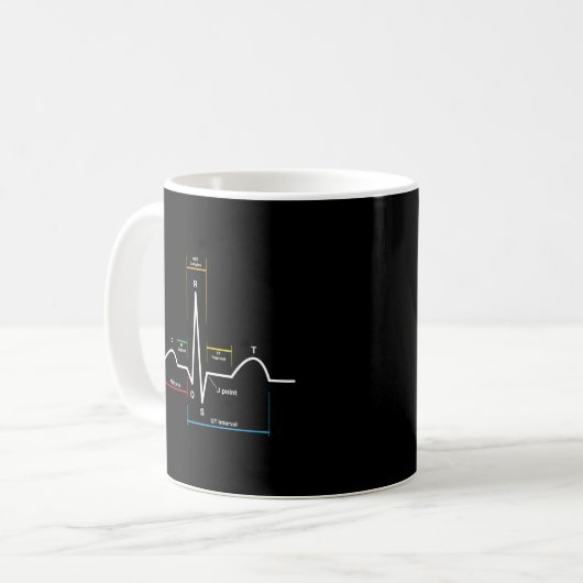 Ecg Ekg Hebeat Kaffeetasse (Vorderseite Links)