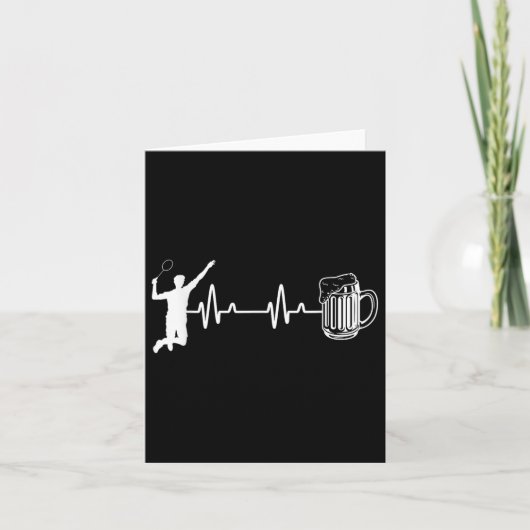 Ecg Heartbeat Badminton Player Shuttle Sports Smas Karte (Vorderseite)