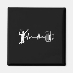 Ecg Heartbeat Badminton Player Shuttle Sports Smas Magnet